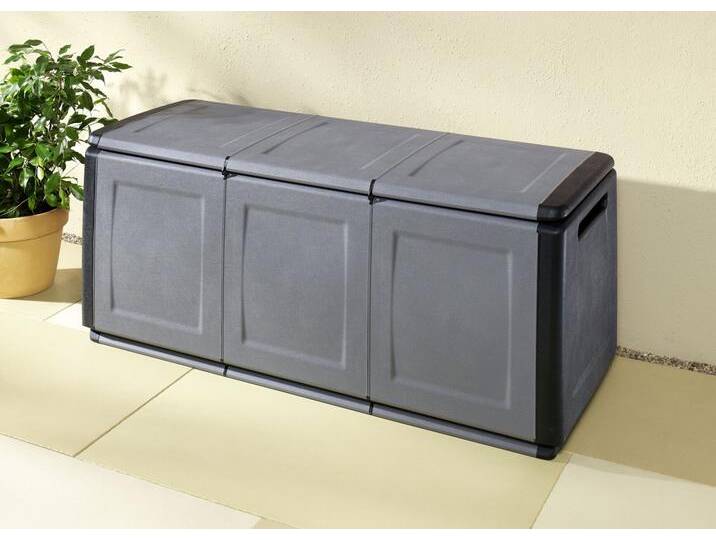Gartenboxen aus robustem Polypropylen, groß, Grau Gartenboxen aus robustem Polypropylen, groß, Grau von BADER