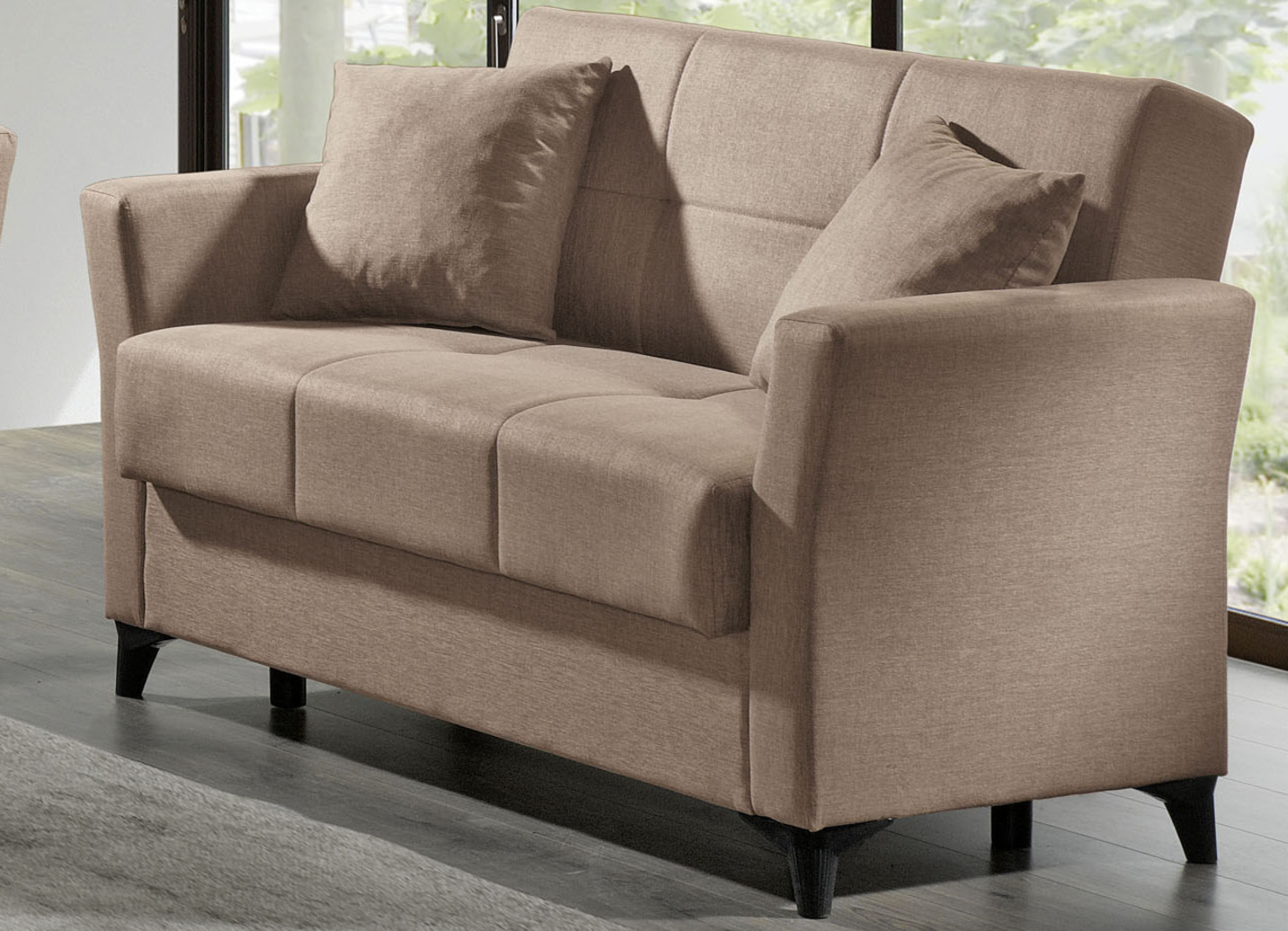 Gemütliche Polstermöbel mit Bettfunktion, Zweisitzer, Beige von BADER