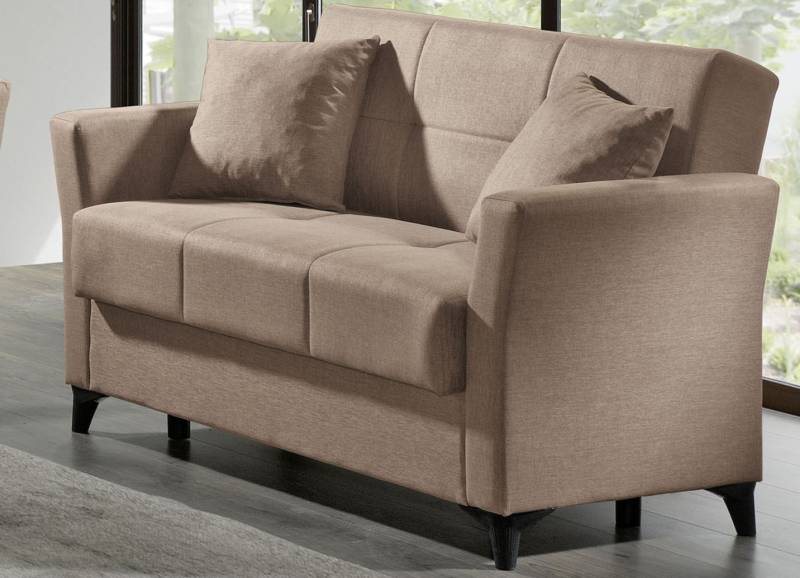 Gemütliche Polstermöbel mit Bettfunktion, Zweisitzer, Beige von BADER