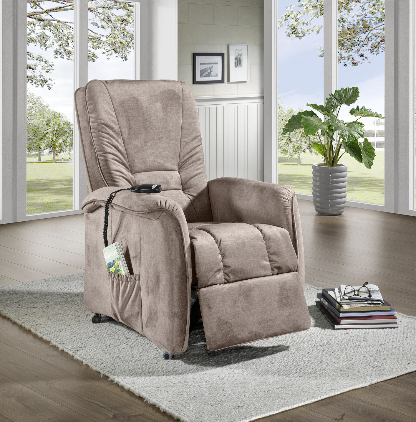 Gemütlicher TV-Sessel, TV-Sessel, mechanisch, Beige von BADER