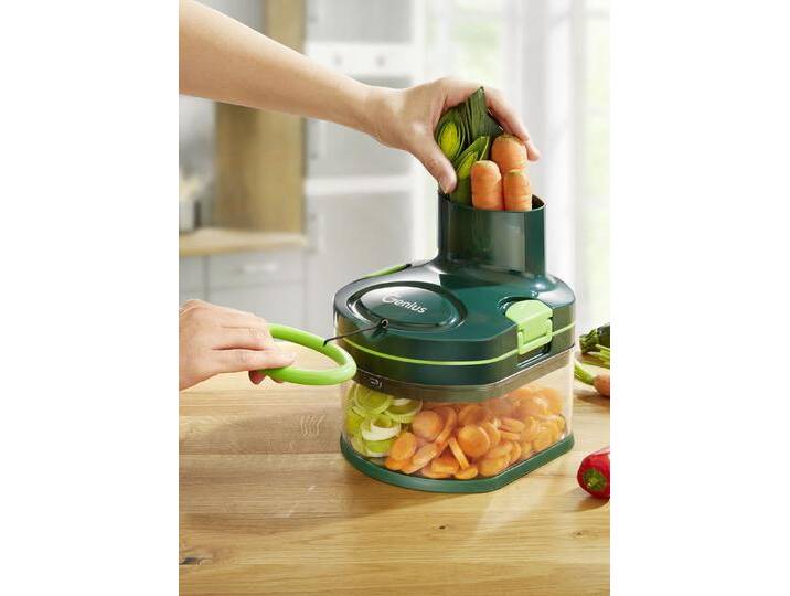 Genius Nicer Dicer Pegasus zum Reiben und Schneiden ganz ohne Strom, Grün von BADER