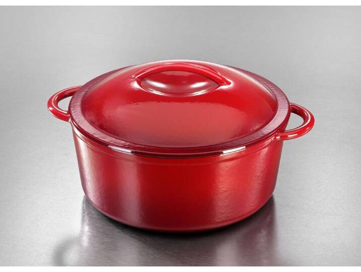 Gusseisen-Schmortopf und -Bräter, Bräter oval, Rot Gusseisen-Schmortopf und -Bräter, Bräter oval, Rot von BADER