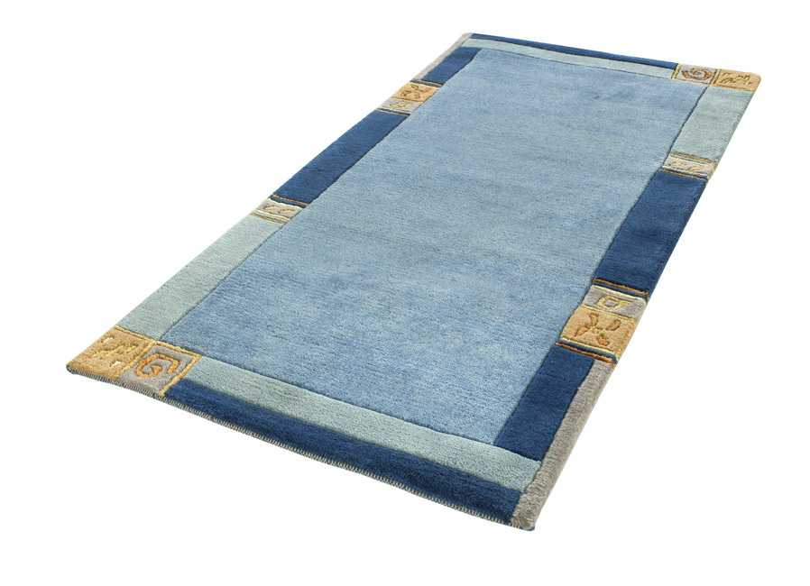 Handgeknüpfte Brücken und Teppiche in hochwertiger Qualität, Größe 284 (Teppich, 200x300 cm), Blau von BADER