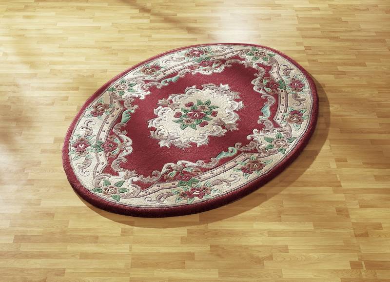 Handgetuftete Brücken und Teppiche, Größe 304 (Rundteppich, Ø 150 cm), Rot von BADER