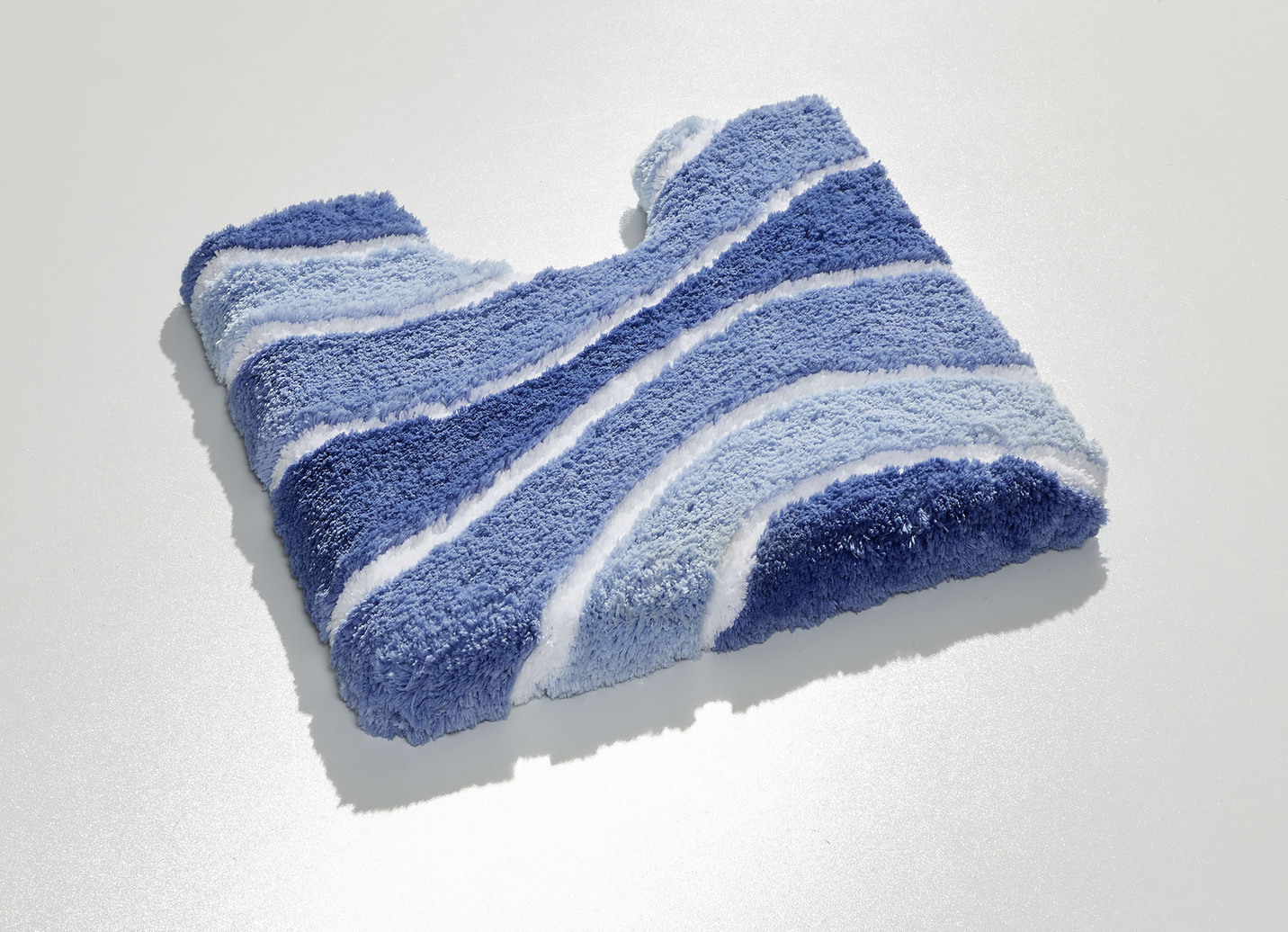 Herrlich weiche Badgarnitur, Größe 108 (Stand-WC-Vorleger, 50/ 50 cm), Blau von BADER