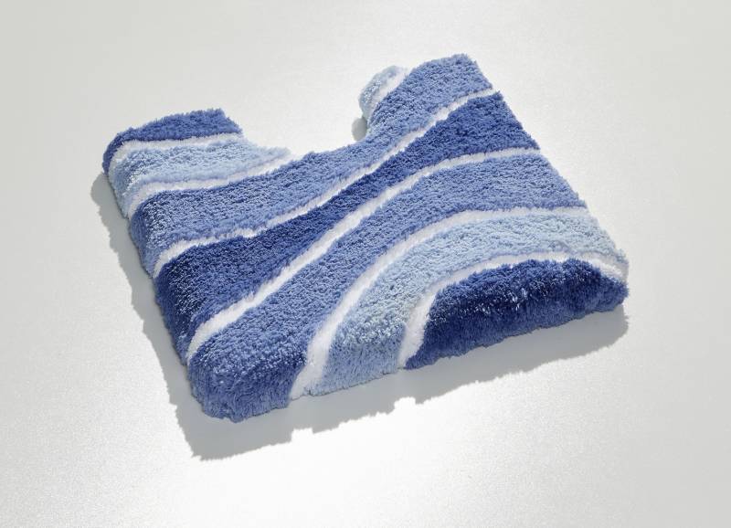 Herrlich weiche Badgarnitur, Größe 108 (Stand-WC-Vorleger, 50/ 50 cm), Blau von BADER