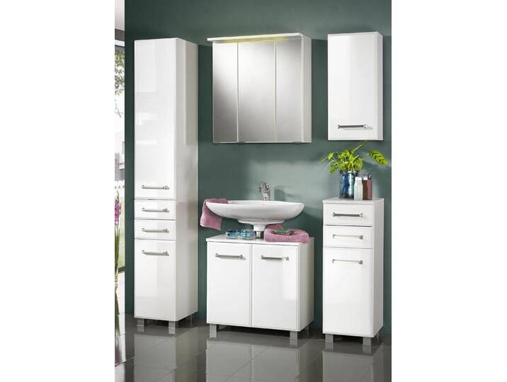 Hochwertiges Badmöbel Programm in modernem Design, Seitenschrank, 2-türig, Weiss von BADER