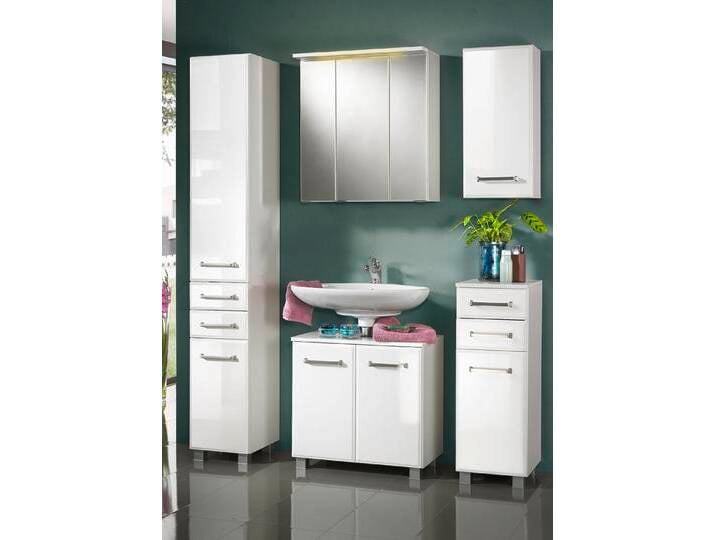 Hochwertiges Badmöbel Programm in modernem Design, Seitenschrank, 2-türig, Weiss von BADER