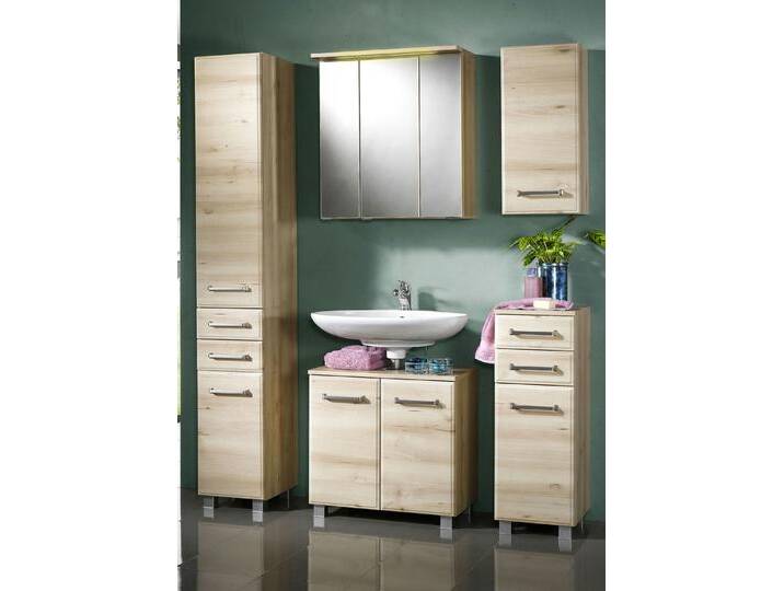 Hochwertiges Badmöbel Programm in modernem Design, Unterschrank, 1-türig, Buche Iconic von BADER