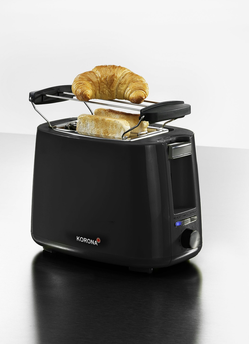 "KORONA" Frühstücksserie - der Frische-Kick für Ihre Küche, Toaster, Schwarz von BADER