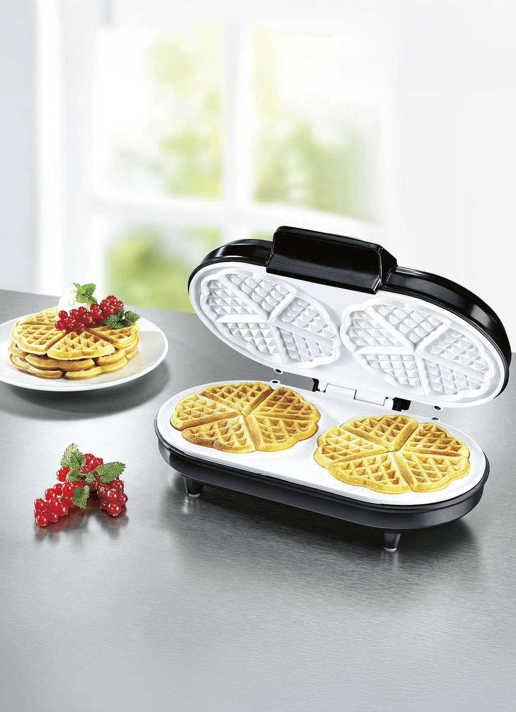 Keramik-Doppel-Waffeleisen, Schwarz von BADER