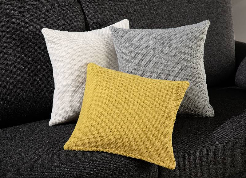 Kissenbezug in Strickoptik, Gold von BADER