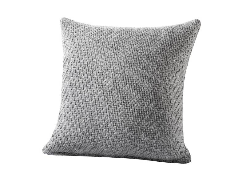 Kissenbezug in Strickoptik, Silber von BADER