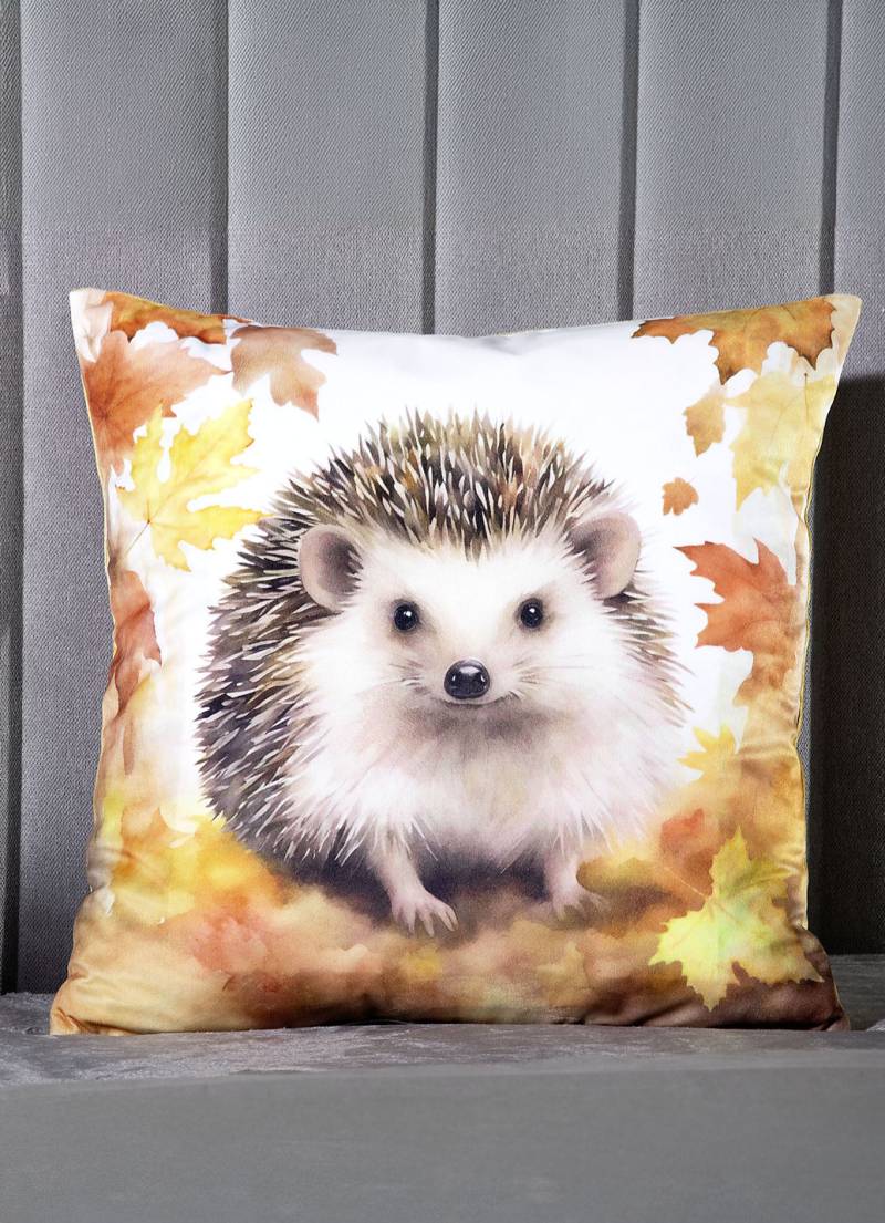 Kissenbezug mit herbstlichem Igelmotiv, Bunt von BADER