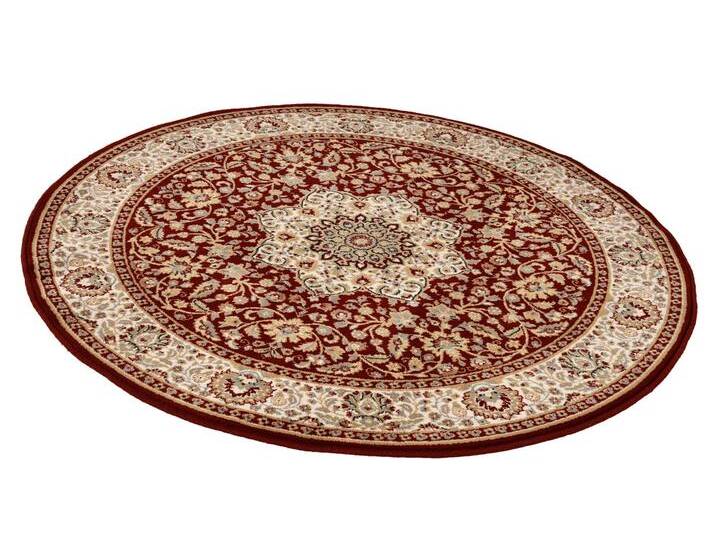 Klassisch gemusterte, gewebte Brücken und Teppiche, Größe 305 (Teppich, Ø 200 cm), Qualität Luxus, Rot von BADER
