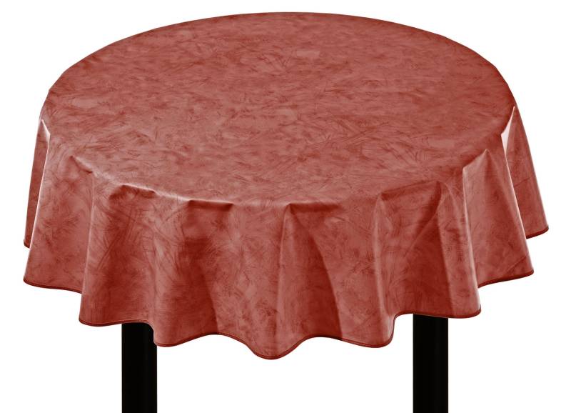 Klassisch marmorierte Wachstuch-Tischdecke, Größe 140 (Tischdecke, Ø 140 cm), Bordeaux von BADER
