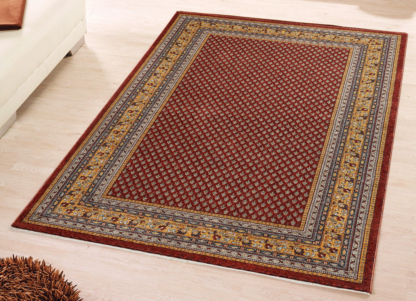 Klassisch schöne Brücken und Teppiche mit hoher Flordichte, Größe 289 (Teppich, 240x290 cm), Rot von BADER