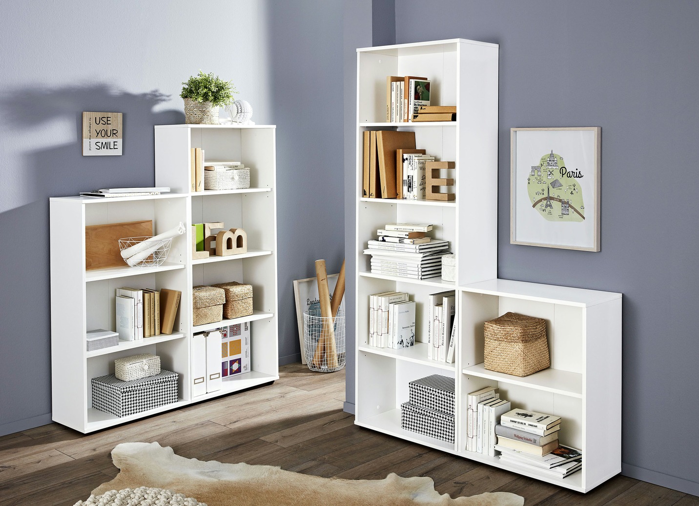 Klassische Regal-Serie mit Kunststofffüßen, Regal, 3 Fächer, Weiss Klassische Regal-Serie mit Kunststofffüßen, Regal, 3 Fächer, Weiss von BADER