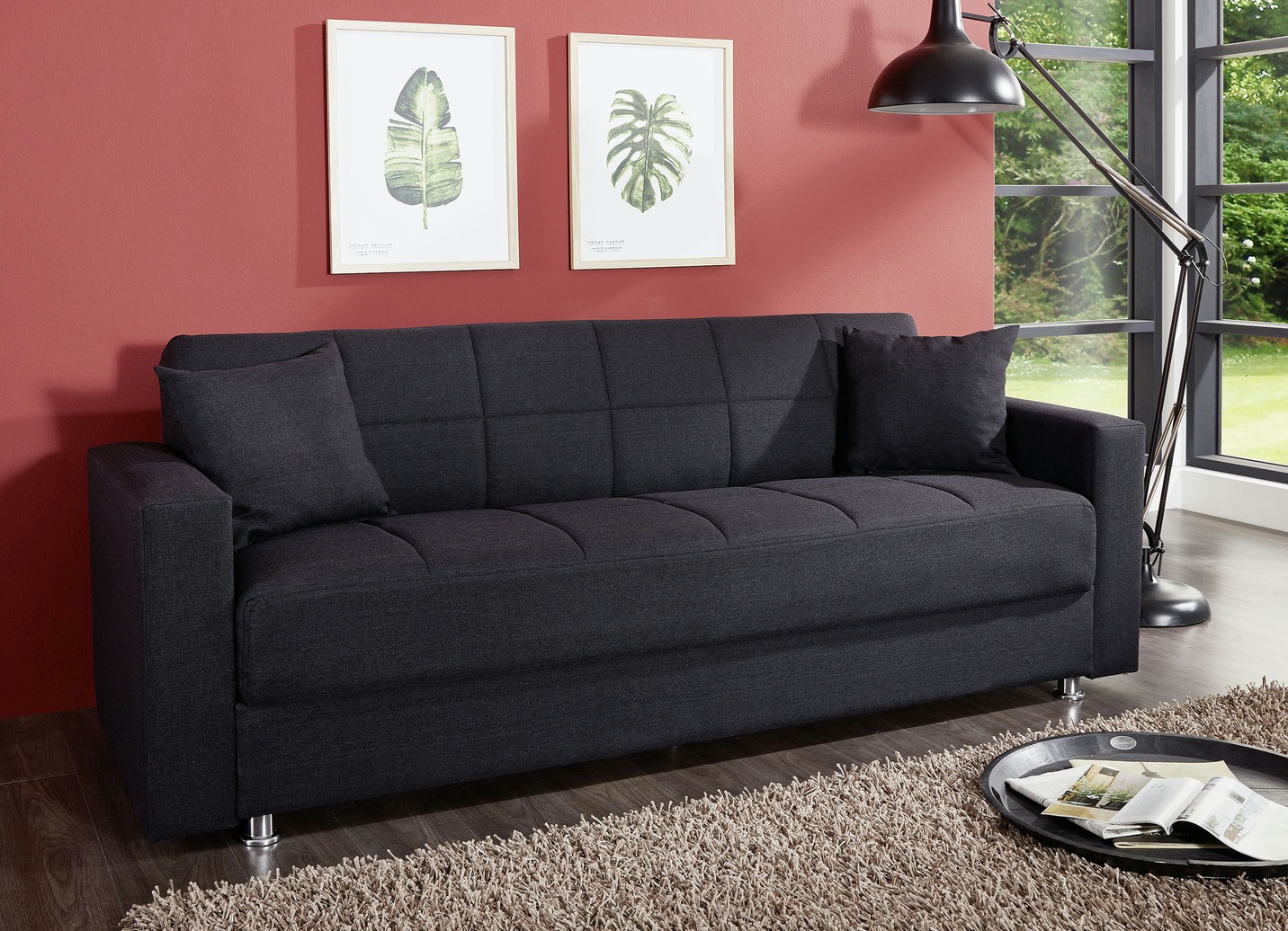 Klick-Klack-Sofa mit Dekokissen, Schwarz von BADER