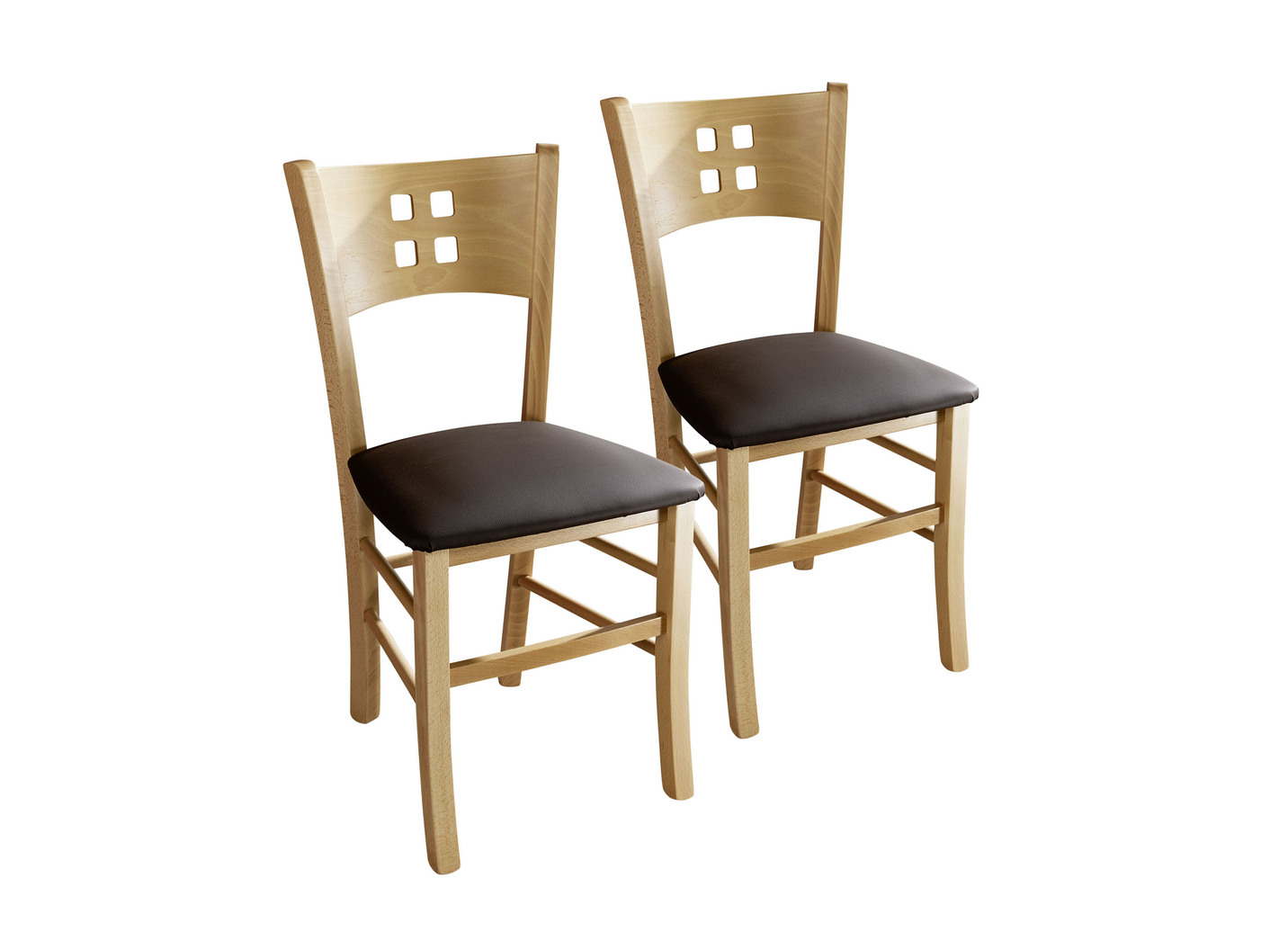 Kombistarke Stühle, Set 2er, Buche-Braun Kombistarke Stühle, Set 2er, Buche-Braun von BADER