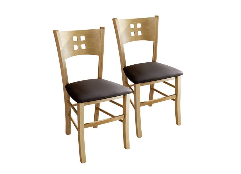 Kombistarke Stühle, Set 2er, Buche-Braun Kombistarke Stühle, Set 2er, Buche-Braun von BADER
