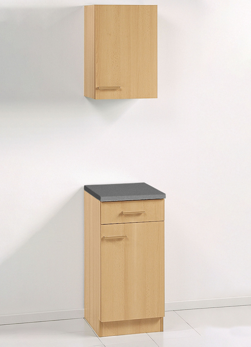 Küchenmöbel mit melaminharzbeschichteter Oberfläche, Unterschrank, Breite 30 cm, Tiefe 50 cm, Buche von BADER