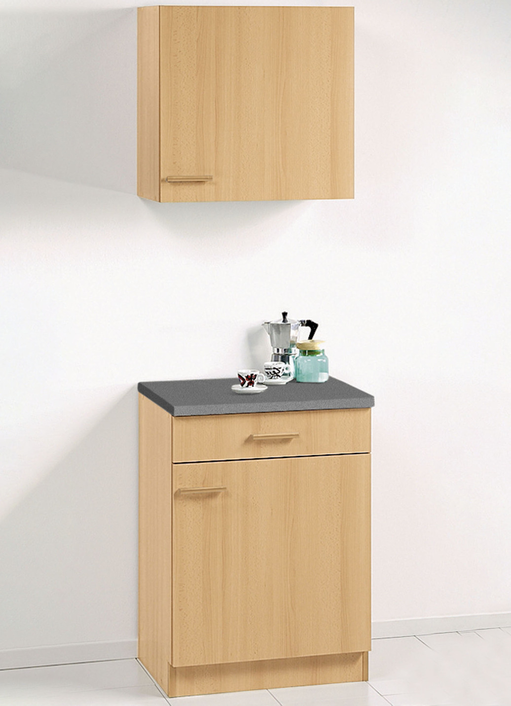 Küchenmöbel mit melaminharzbeschichteter Oberfläche, Unterschrank, Breite 60 cm, Tiefe 50 cm, Buche von BADER
