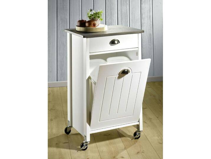 Küchenwagen mit Mülltrennsystem, Weiss-Grau Küchenwagen mit Mülltrennsystem, Weiss-Grau von BADER