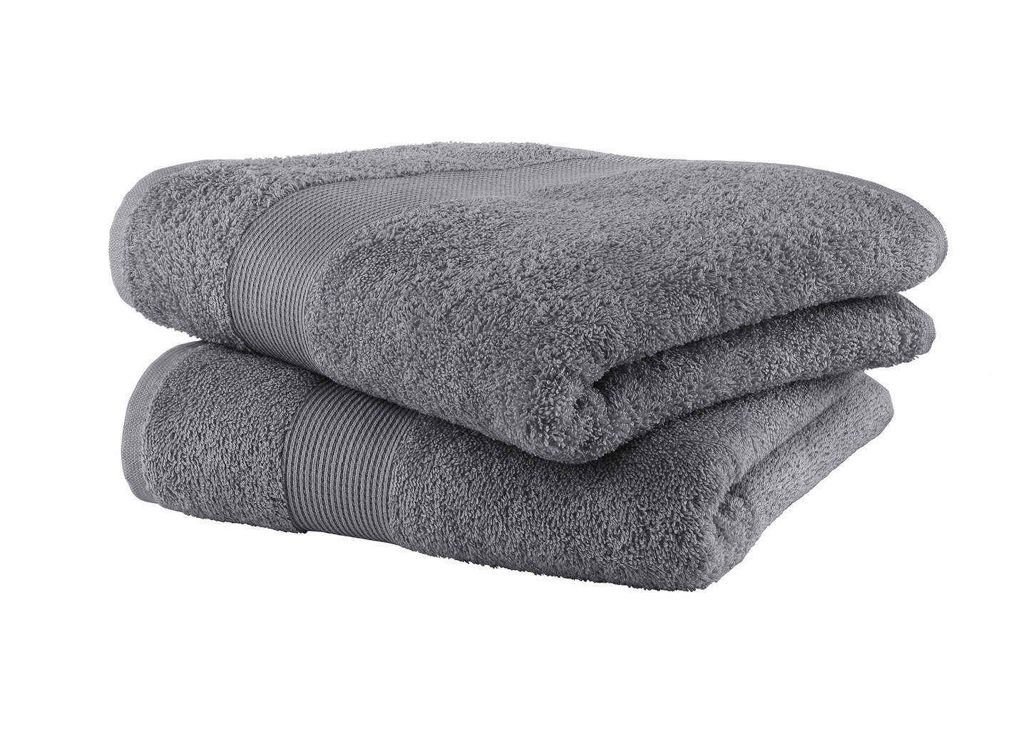 Kuschelige Frottier-Serie mit Bordüre, Größe 210 (10-teiliges Sparset), Anthrazit von BADER