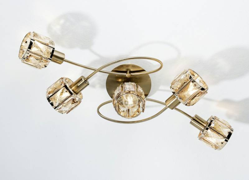 LED-Deckenleuchte aus Metall, 5-flammig, Gold von BADER