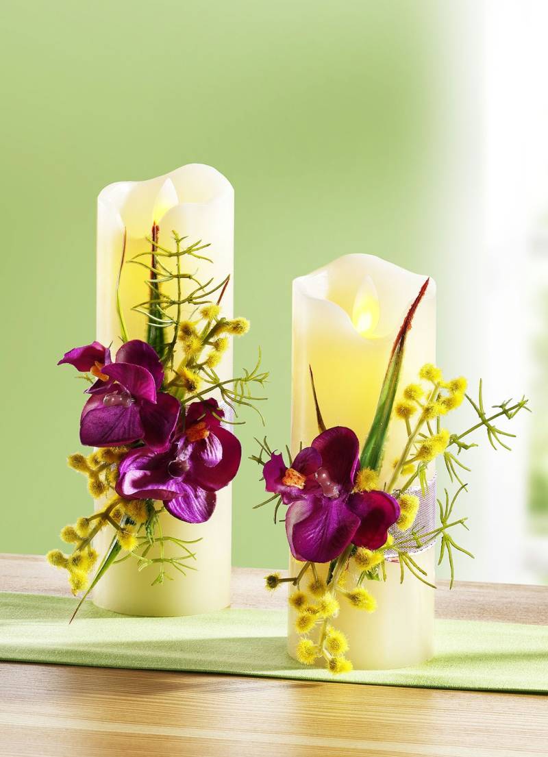 LED-Kerzen, 2er-Set, Creme von BADER