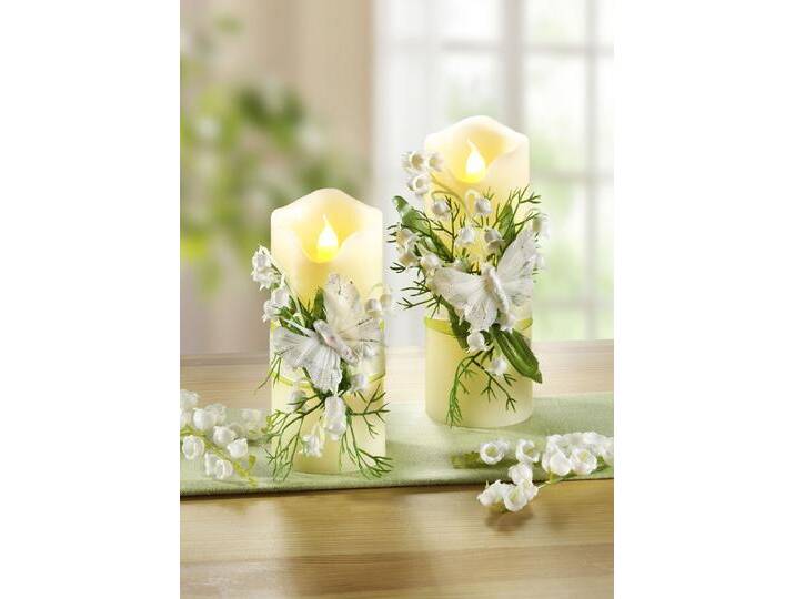 LED-Kerzen mit naturgetreuem Flackereffekt, 2er-Set, Creme-Weiss LED-Kerzen mit naturgetreuem Flackereffekt, 2er-Set, Creme-Weiss von BADER