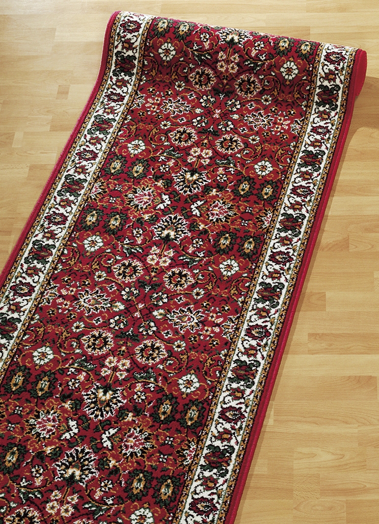 Gewebte Velours-Läufer, Größe 104 (80 cm breit), Rot von BADER