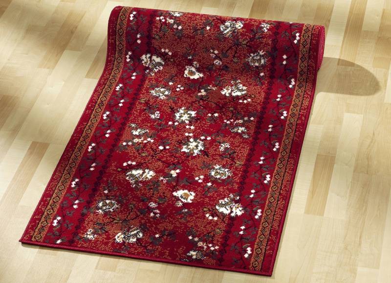 Gewebte Läufer in Wunschlänge, Größe 103 (Läufer, 70 cm breit), Rot von BADER