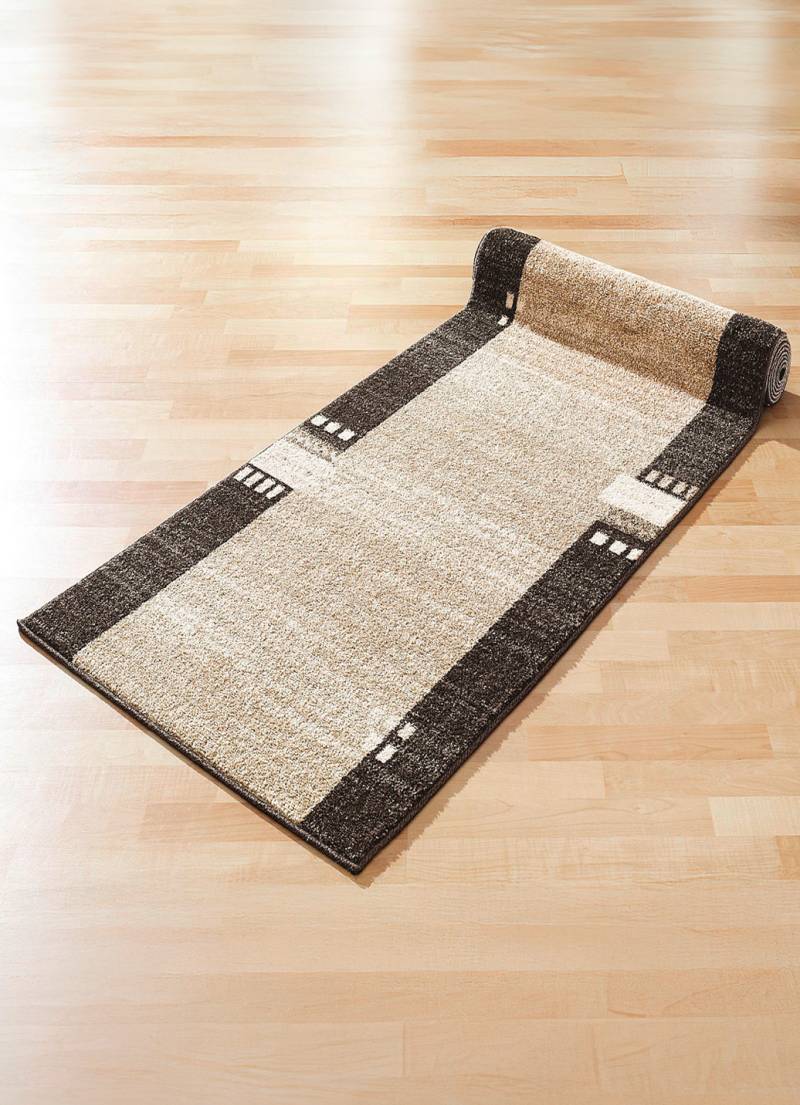 Läufer mit Melange-Effekt in Wunschlänge, Größe 102 (Läufer, 67 cm breit), Braun von BADER