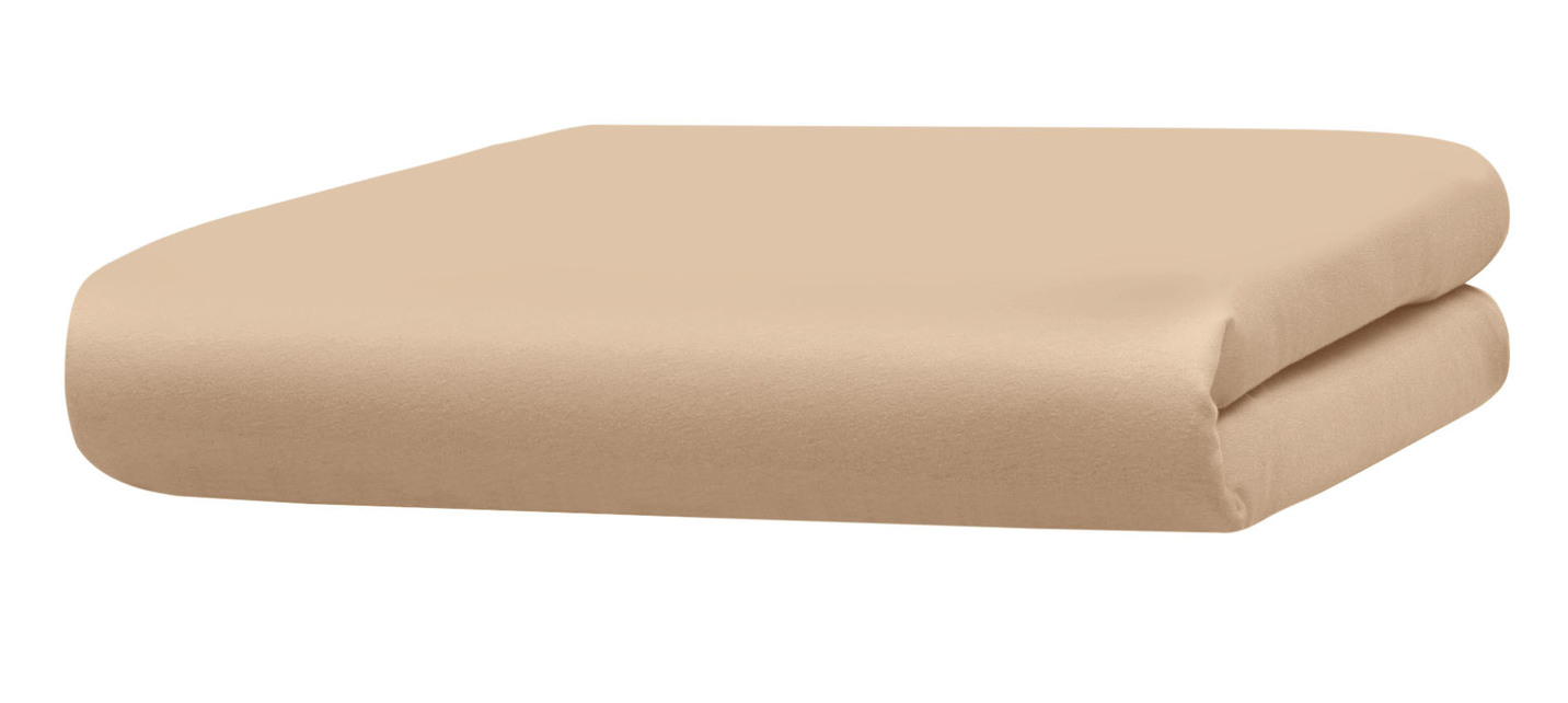 Mako-Feinjersey-Spannbetttücher und Kissenbezüge aus 100% Baumwolle, Größe 133 (1 Spannbetttuch, 90–100/200 cm), Champignon von BADER