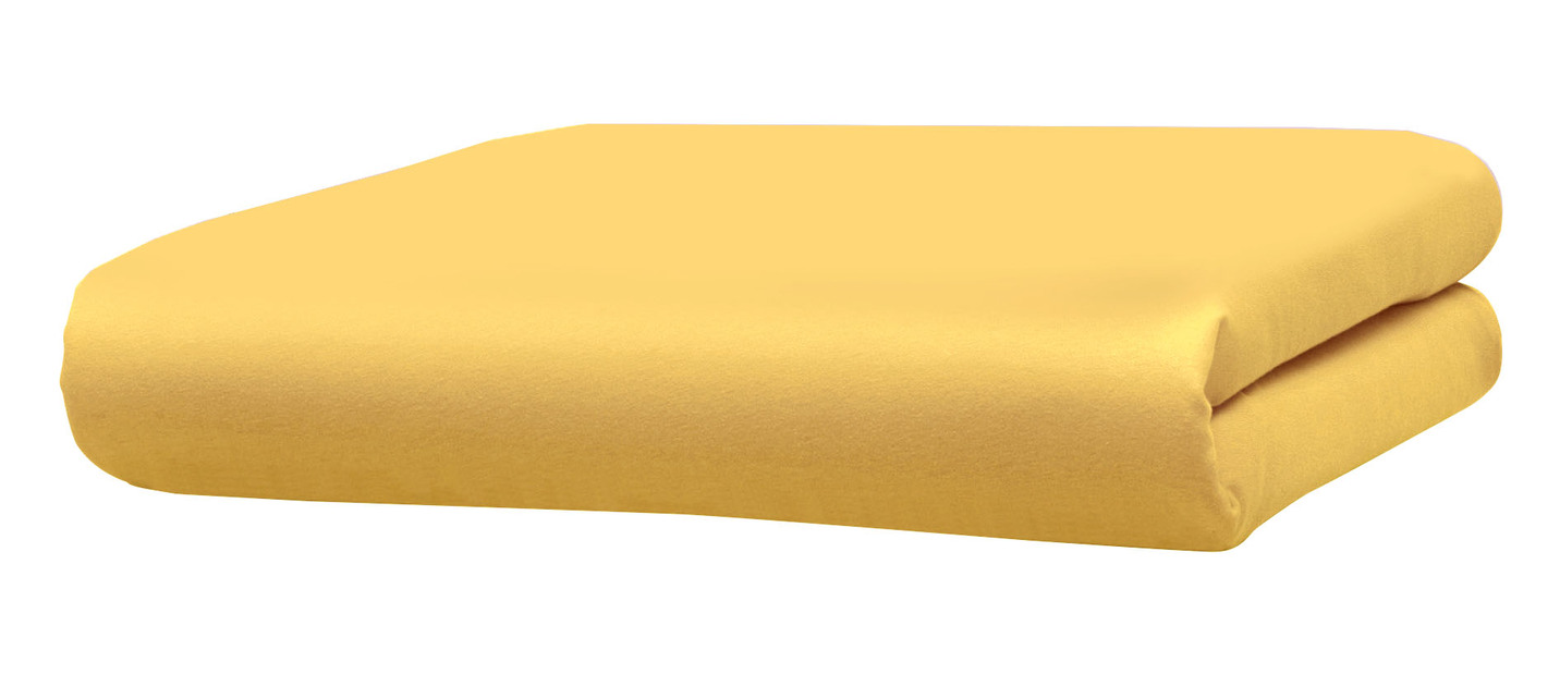Mako-Feinjersey-Spannbetttücher und Kissenbezüge aus 100% Baumwolle, Größe 133 (1 Spannbetttuch, 90–100/200 cm), Mais von BADER