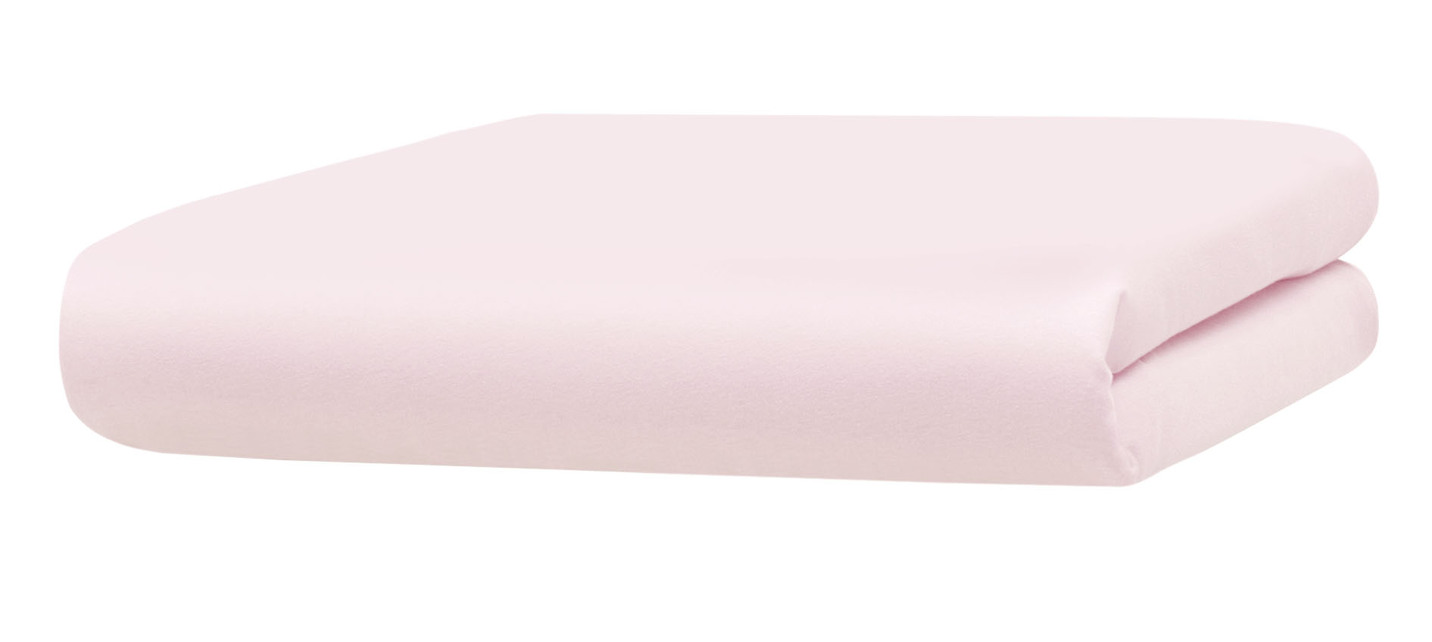 Mako-Feinjersey-Spannbetttücher und Kissenbezüge aus 100% Baumwolle, Größe 133 (1 Spannbetttuch, 90–100/200 cm), Rosé von BADER