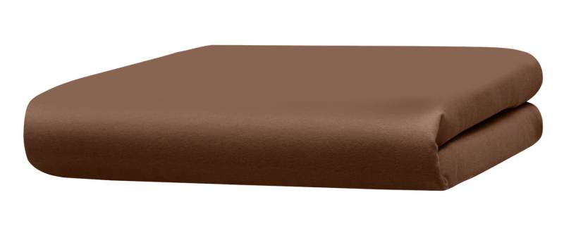 Mako-Feinjersey-Spannbetttücher und Kissenbezüge aus 100% Baumwolle, Größe 133 (1 Spannbetttuch, 90–100/200 cm), Schoko von BADER