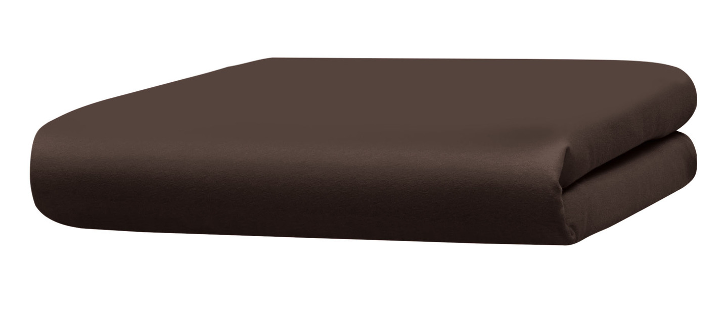 Mako-Feinjersey-Spannbetttücher und Kissenbezüge aus 100% Baumwolle, Größe 136 (1 Spannbetttuch, 140–160/200 cm), Dunkelbraun von BADER