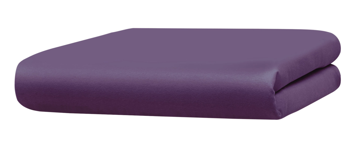 Mako-Feinjersey-Spannbetttücher und Kissenbezüge aus 100% Baumwolle, Größe 138 (1 Spannbetttuch, 180–200/200 cm), Brombeer von BADER