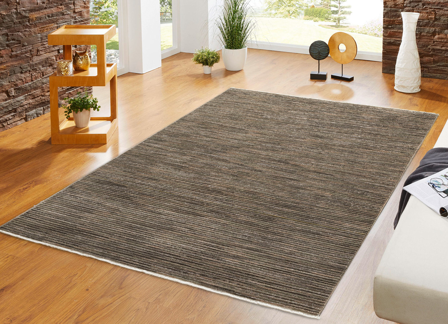 Moderne Brücken, Galerie und Teppiche, Größe 101 (Brücke, 40x 60 cm), Grau von BADER