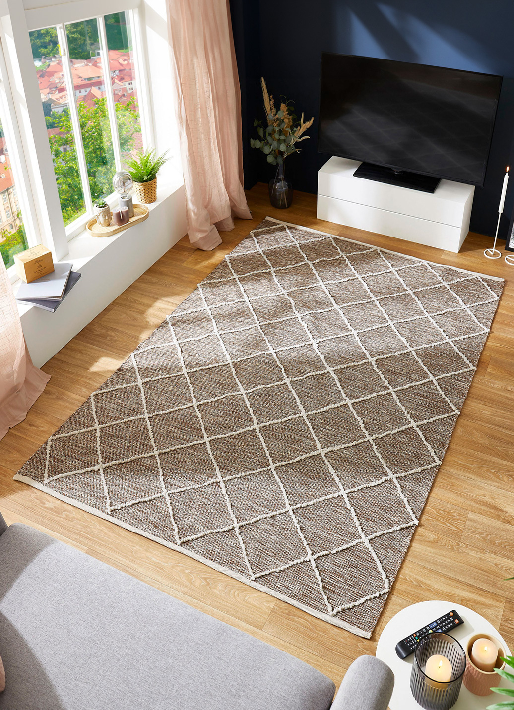 Moderne Brücken und Teppiche aus 100% Baumwolle, Größe 113 (Brücke, 70x140 cm), Braun von BADER