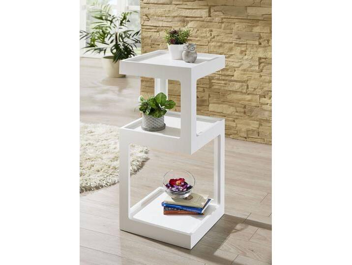 Moderner Beistelltisch, Beistelltisch B37xH90xT37 cm, Weiss von BADER