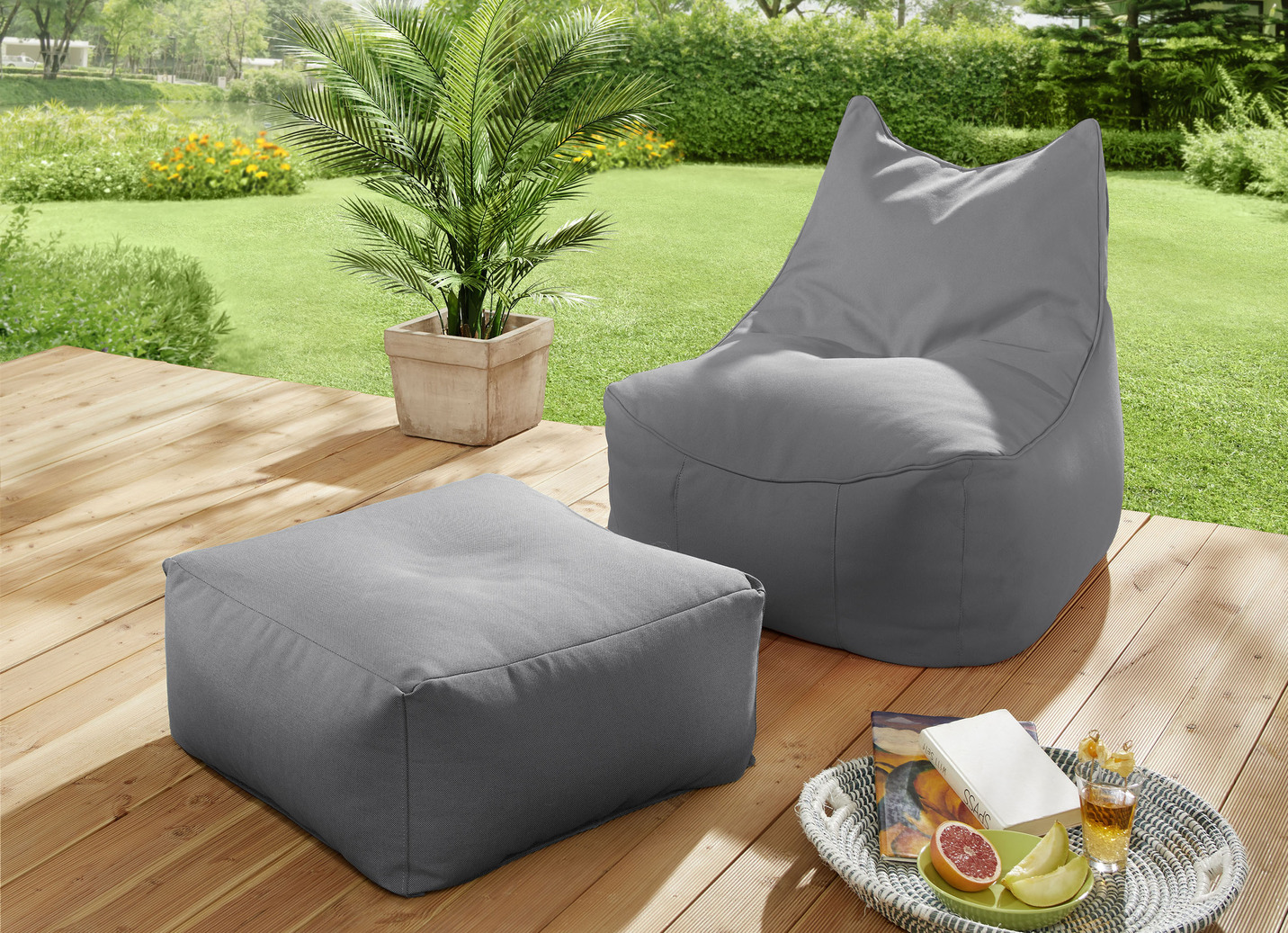 Outdoorfähiger Sitzhocker, Sitzhocker ohne Rückenlehne, Grau Outdoorfähiger Sitzhocker, Sitzhocker ohne Rückenlehne, Grau von BADER