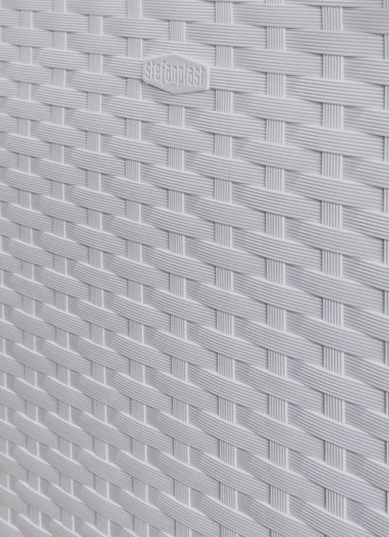 Pflanzkasten in moderner Rattan-Optik, Pflanzkasten, groß, mit Spalierwand, Steingrau Pflanzkasten in moderner Rattan-Optik, Pflanzkasten, groß, mit Spalierwand, Steingrau von BADER