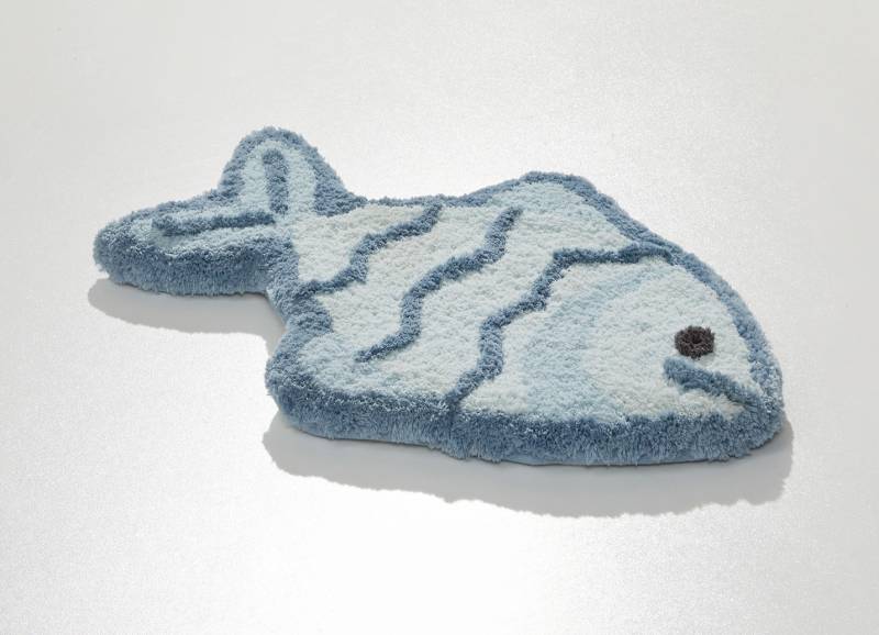 Pflegeleichte Badgarnitur ideal für Allergiker, Größe 108 (Hänge-/Stand-WC-Vorleger, 40/ 60 cm), Blau von BADER