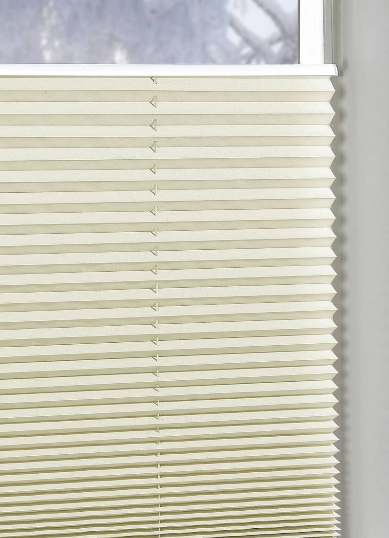Plissee-Rollos für Montage am Fensterrahmen ohne Bohren, Größe 826 (H130xB 40 cm), Beige von BADER