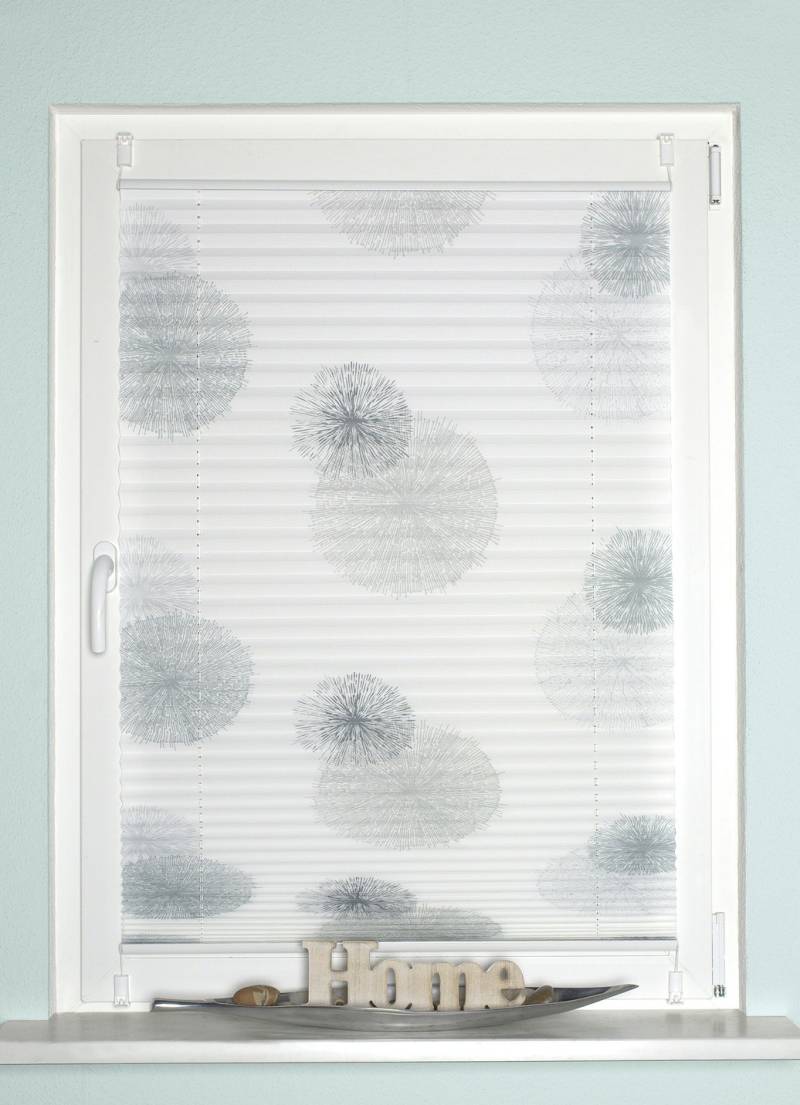 Plissee-Rollos ohne Bohren und Schrauben, Größe 827 (H130xB50 cm), Grau-Steingrau von BADER