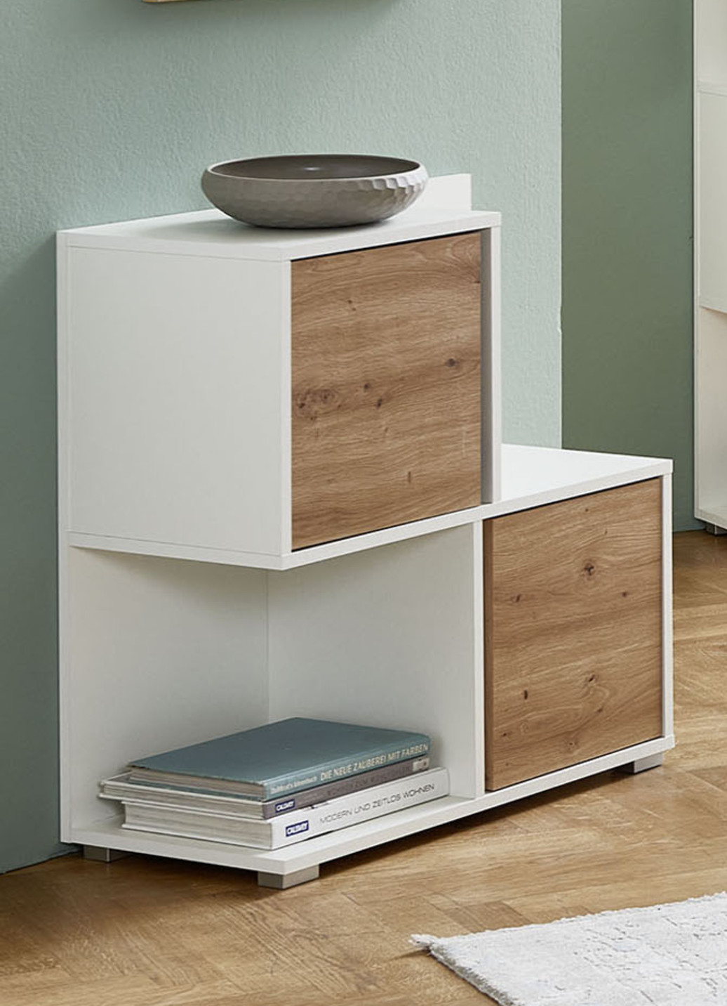 Raffinierte und moderne Regalserie, Regal, breit, Weiss-Artisan Eiche Raffinierte und moderne Regalserie, Regal, breit, Weiss-Artisan Eiche von BADER